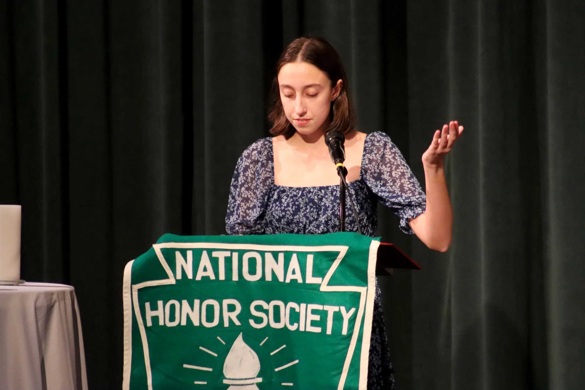 female NWC student in class